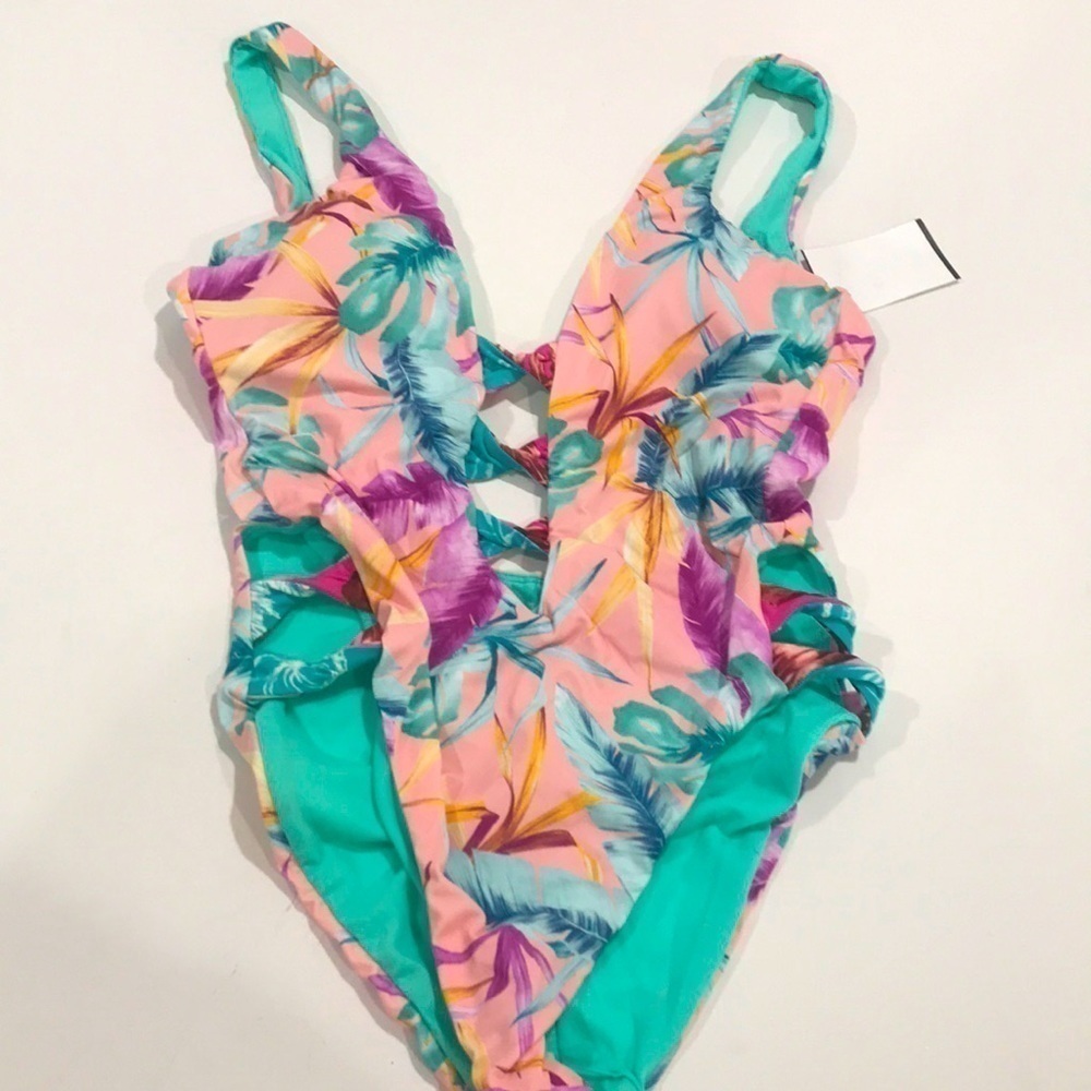 Bar III One piece Bathing soup tropical size XS NWT